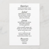 Cartes de menu de mariage de Chevron (Dos)