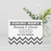 Cartes de menu de mariage de Chevron (Debout devant)