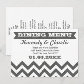 Cartes de menu de mariage de Chevron (Devant / Derrière)