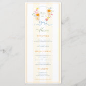 Cartes de menu de mariage de printemps avec rayure (Devant)