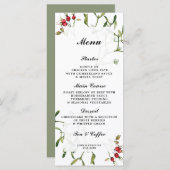 cartes de menu de mariage d'hiver pour les baies d (Devant / Derrière)