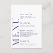 Cartes de menu de mariage élégantes à fleurs viole (Devant)