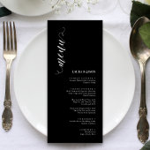 Cartes de Menu de Mariage Élégantes Classiques Noi