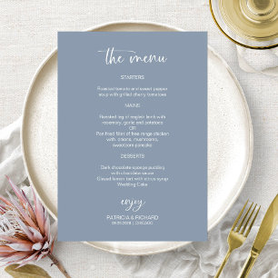 Cartes de menu de mariage élégantes et poussiéreus