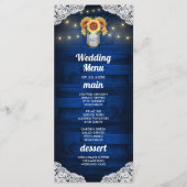 Cartes de menu de mariage en pot de maçon en bois (Devant)