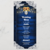 Cartes de menu de mariage en pot de maçon en tourn (Devant / Derrière)