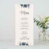 Cartes de Menu de Mariage Fleurs Sombres Douces (Debout devant)