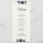 Cartes de Menu de Mariage Fleurs Sombres Douces (Devant)