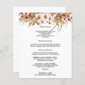 Cartes de menu de mariage floral Bohème Chic (Devant / Derrière)