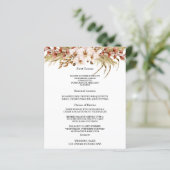 Cartes de menu de mariage floral Bohème Chic (Debout devant)