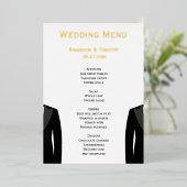 Cartes de menu de mariage gay en papier d'aluminiu (Debout devant)