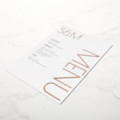 Cartes de Menu de Mariage Gras Initiale en Relief (Rotation)