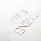 Cartes de menu de mariage initial gras pressé jour (Rotation)