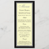 Cartes de menu de mariage Monogramme Crème Noir (Dos)