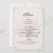 Cartes de menu de mariage rose tendre (Devant)