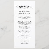 Cartes de menu de mariage rustique avec calligraph (Devant)