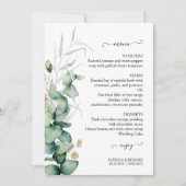 Cartes de menu de mariage Rustique Chic Eucalyptus (Devant)