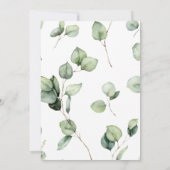 Cartes de menu de mariage Rustique Chic Eucalyptus (Dos)