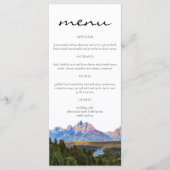 Cartes de menu de montagne rustique (Devant)