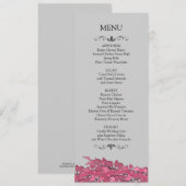Cartes de menu de réception de mariage (Devant / Derrière)