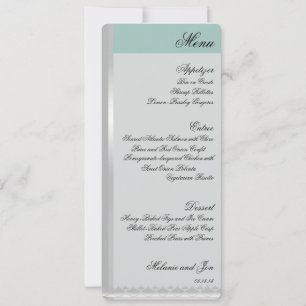 Cartes de menu de réception de mariage à blocs de