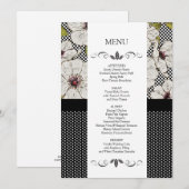 Cartes de menu de réception de mariage florales (Devant / Derrière)