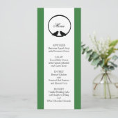 Cartes de menu de réception de mariage Lovebirds (Debout devant)
