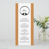 Cartes de menu de réception de mariage Lovebirds (Debout devant)