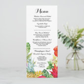 Cartes de menu de réception de mariage rustique Lu (Debout devant)