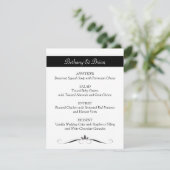 Cartes de menu de réception en noir et blanc (Debout devant)