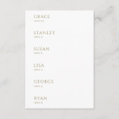 Cartes de menu de table avec nom de mariage en or  (Devant)