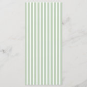 Cartes de menu de table de mariage à rayures vert (Dos)