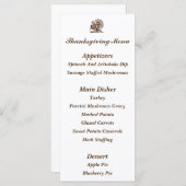 Cartes de menu de thanksgiving de la "Turquie" (Devant / Derrière)