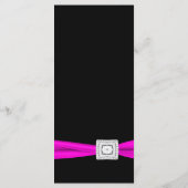 Cartes de menu diamant noir fuchsia rose vif (Dos)