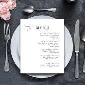 Cartes de menu du dîner Mariage noir et blanc