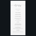 Cartes de menu du Mariage de calligraphie de Parti<br><div class="desc">Cartes de menu du Mariage de calligraphie de Parties scintillant en argent</div>