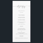 Cartes de menu du Mariage de calligraphie de Parti<br><div class="desc">Cartes de menu du Mariage de calligraphie de Parties scintillant en argent</div>