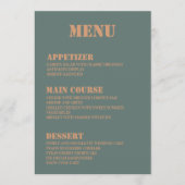 Cartes de menu du Mariage de conception personnali (Devant)