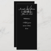 Cartes de menu du Mariage de dates des noms de mon (Devant / Derrière)