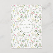 Cartes de menu du mariage de fleur sauvage rustiqu (Dos)
