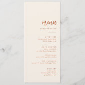 Cartes de menu du Mariage du désert de rouille (Devant)