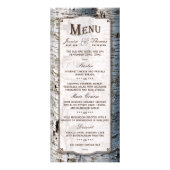 Cartes de menu du Mariage Rustic Silver Birch Tree (Devant)