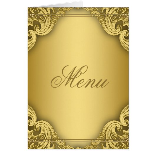 Cartes de menu élégantes en or (Devant)
