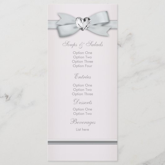 Cartes de menu élégantes pour Baby Shower rose (Devant)