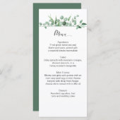 Cartes de menu Eucalyptus Envy (Devant / Derrière)