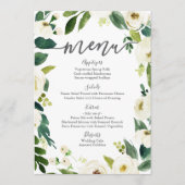 Cartes de menu Fleur Blanche et Mariage Vert (Devant)