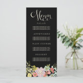 Cartes de menu Floral Garden Wedding (Debout devant)