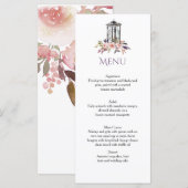 Cartes de menu florales de la lanterne de fer rust (Devant / Derrière)