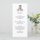 Cartes de menu florales de la lanterne de fer rust (Debout devant)