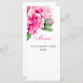 Cartes de menu Fuschia Floral Aquarelle (Devant / Derrière)